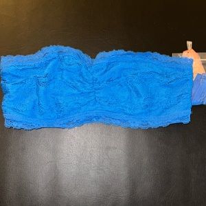 🆕 MUDD Lace Electric Blue Lace Bandeau - Strapless Cami Criss Cross - Bralette